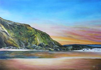 Piccola spiaggia rosa